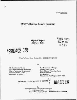 BMC{trademark}: Baseline report; Summary