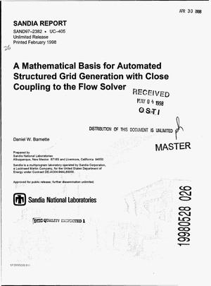 A mathematical basis for automated structured grid generation with close coupling to the flow solver