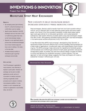 Microtube strip heat exchanger: Inventions and Innovations Project fact sheet