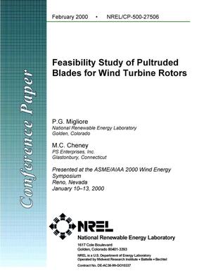 Feasibility study of pultruded blades for wind turbine rotors