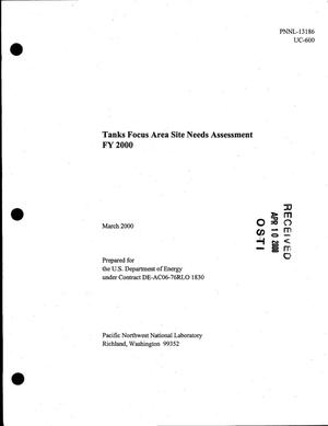 Primary view of object titled 'Tanks Focus Area site needs assessment FY 2000'.