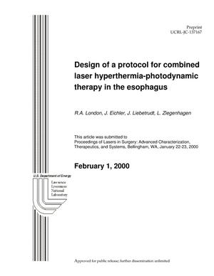 Design of a protocol for combined laser hyperthermia-photodynamic therapy in the esophagus