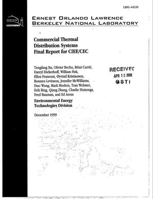 Commercial thermal distribution systems, Final report for CIEE/CEC
