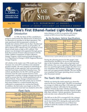 Ohio's first ethanol-fueled light-duty fleet: Clean cities alternative fuel information series case study