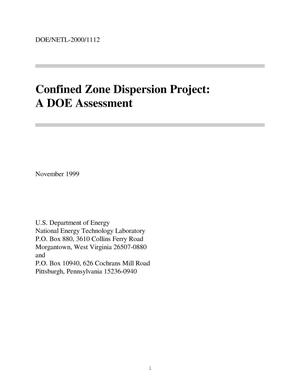 Confined Zone Dispersion Project: A DOE assessment