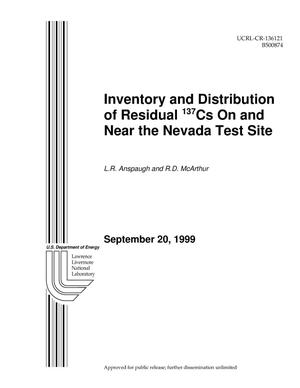 Inventory and distribution of residual 137cs on and near the Nevada Test Site