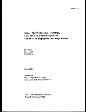 Impact of 2001 Building Technology, state and community programs on United States employment and wage income
