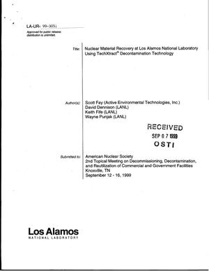 Nuclear Material Recovery at Los Alamos National Laboratory Using TechXtract{reg_sign} Decontamination Technology
