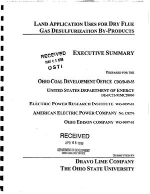 Land application uses for dry flue gas desulfurization by-products. Executive summary