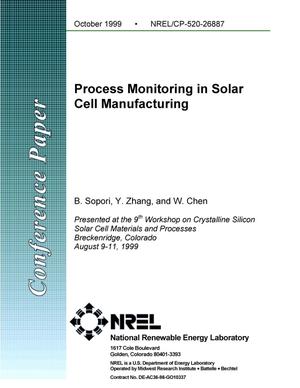 Process monitoring in solar cell manufacturing