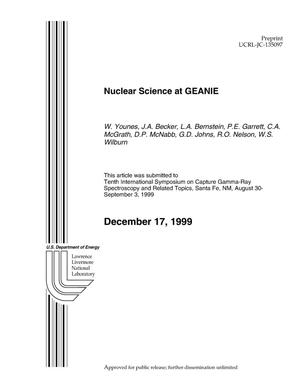 Nuclear Science at GEANIE