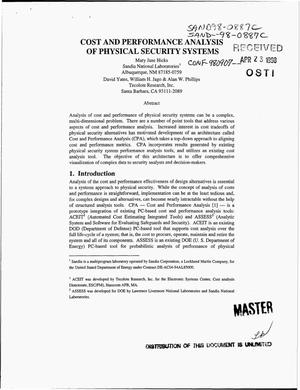 Cost and performance analysis of physical security systems