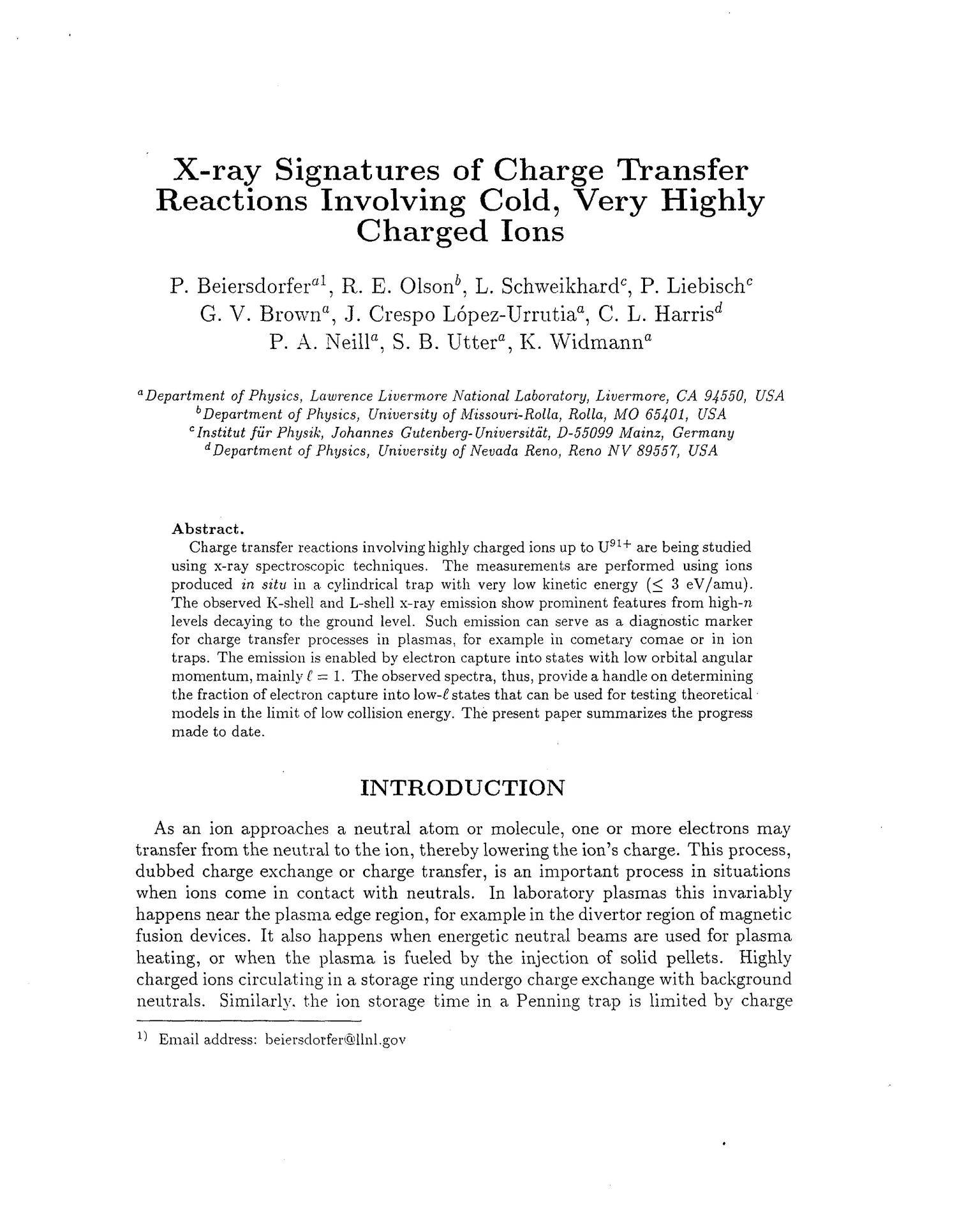 X-ray signatures of charge transfer reactions involving cold, very highly charged ions
                                                
                                                    [Sequence #]: 3 of 11
                                                
