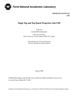 Single top and top quark properties with CDF