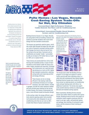 Pulte homes - Las Vegas, Nevada: Cost-saving system trade-offs for hot, dry climates: Building America fact sheet