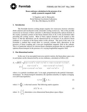 Beam emittance calculation in the presence of an axially symmetric magnetic field