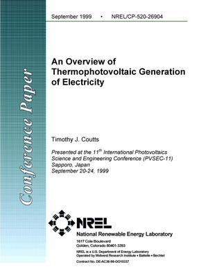 An overview of thermophotovoltaic generation of electricity