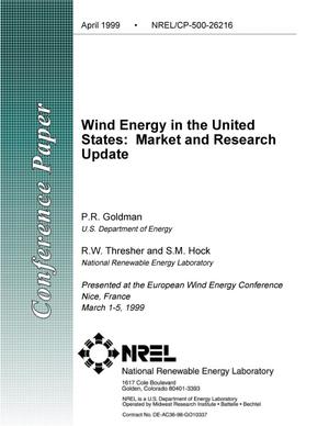 Wind Energy in the United States: Market and Research Update