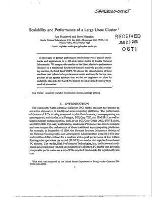 Scalability and Performance of a Large Linux Cluster