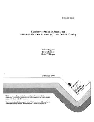 Summary of model to account for inhibition of CAM corrosion by porous ceramic coating