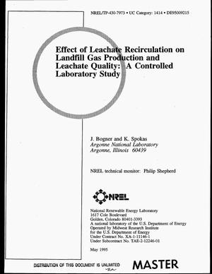 Effect of leachate recirculation on landfill gas production and leachate quality: A controlled laboratory study