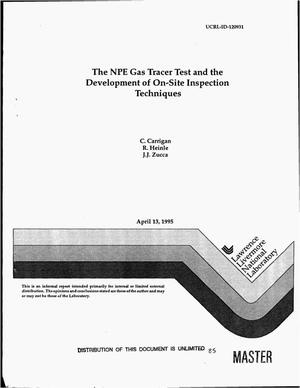 The NPE gas tracer test and the development of on-site inspection techniques