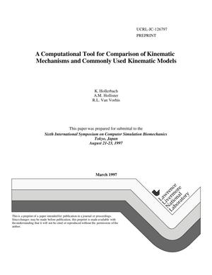Computational tool for comparison of kinematic mechanisms and commonly used kinematic models