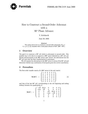 How to construct a second-order achromat with a 90 degree phase advance