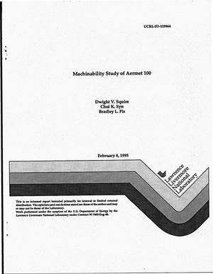 Machinability study of Aermet 100