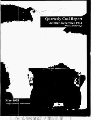 Quarterly coal report, October--December 1994
