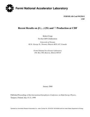 Recent Results on J/{psi}, {psi}(2S) and {Upsilon}production at CDF