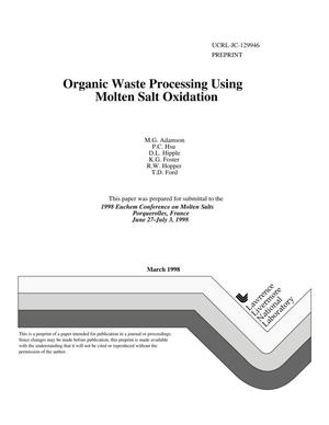 Organic waste processing using molten salt oxidation