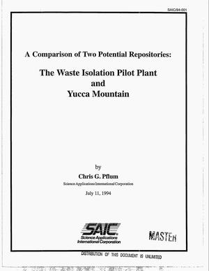 A comparison of two potential repositories: The Waste Isolation Pilot Plant and Yucca Mountain