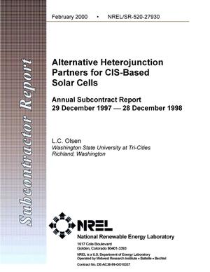 Alternative heterojunction partners for CIS-based solar cells: Annual subcontract report, 29 December 1997--28 December 1998