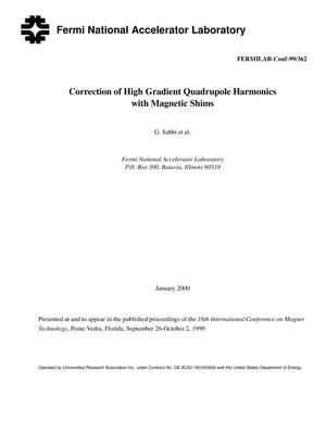 Primary view of object titled 'Correction of high gradient quadrupole harmonics with magnetic shims'.