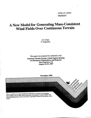 New model for generating mass-consistent wind fields over continuous terrain