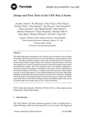 Design and first tests of the CDF Run 2 farms