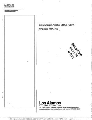 Groundwater Annual Status Report for Fiscal Year 1999
