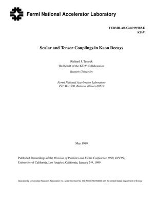 Scalar and tensor couplings in kaon decays