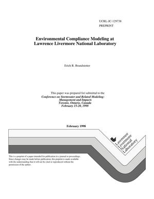 Environmental compliance Modeling at Lawrence Livermore National Laboratory