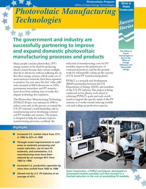 OUT success series - Photovoltaic manufacturing technologies