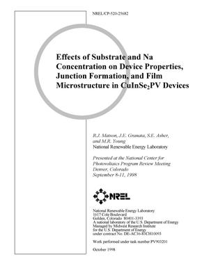 Effects of Substrate and Na Concentration on Device Properties, Junction Formation, and Film Microstructure in CuInSe2PV Devices