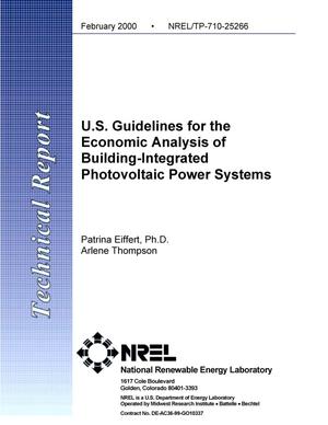 U.S. guidelines for the economic analysis of building-integrated photovoltaic power systems
