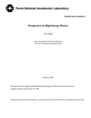 Perspectives in high-energy physics