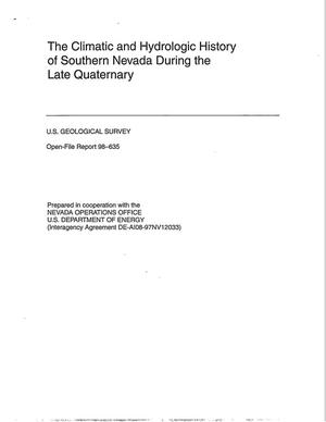 The climatic and hydrologic history of southern Nevada during the late Quaternary