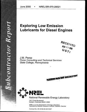 Exploring Low Emission Lubricants for Diesel Engines