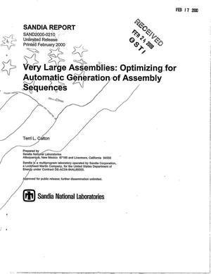 Very large assemblies: Optimizing for automatic generation of assembly sequences