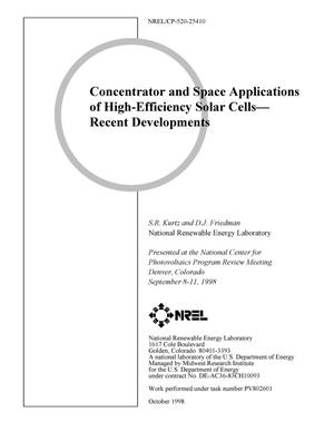 Concentrator and Space Applications of High-Efficiency Solar Cells-Recent Developments