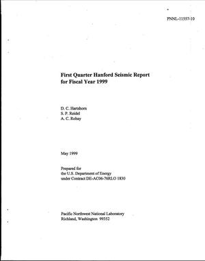 First Quarter Hanford Seismic Report for Fiscal Year 1999