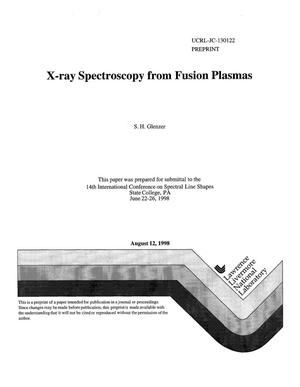 X-ray spectroscopy from fusion plasmas